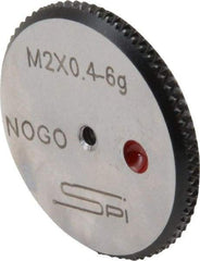 SPI - M2x0.4 No Go Single Ring Thread Gage - Class 6G, Oil Hardened Nonshrinking Steel (OHNS), NPL Traceability Certification Included - Benchmark Tooling