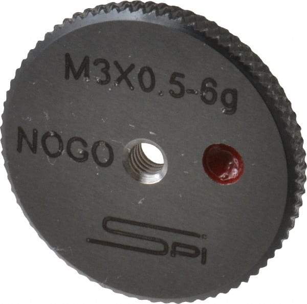 SPI - M3x0.5 No Go Single Ring Thread Gage - Class 6G, Oil Hardened Nonshrinking Steel (OHNS), NPL Traceability Certification Included - Benchmark Tooling