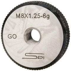 SPI - M8x1.25 Go Single Ring Thread Gage - Class 6G, Oil Hardened Nonshrinking Steel (OHNS), NPL Traceability Certification Included - Benchmark Tooling