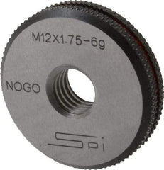 SPI - M12x1.75 No Go Single Ring Thread Gage - Class 6G, Oil Hardened Nonshrinking Steel (OHNS), NPL Traceability Certification Included - Benchmark Tooling