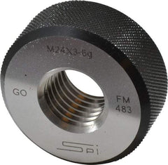 SPI - M24x3 Go Single Ring Thread Gage - Class 6G, Oil Hardened Nonshrinking Steel (OHNS), NPL Traceability Certification Included - Benchmark Tooling