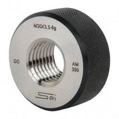 SPI - M30x3.5 Go Single Ring Thread Gage - Class 6G, Oil Hardened Nonshrinking Steel (OHNS), NPL Traceability Certification Included - Benchmark Tooling