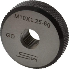 SPI - M10x1.25 Go Single Ring Thread Gage - Class 6G, Oil Hardened Nonshrinking Steel (OHNS), NPL Traceability Certification Included - Benchmark Tooling