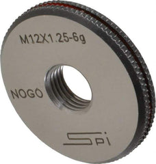 SPI - M12x1.25 No Go Single Ring Thread Gage - Class 6G, Oil Hardened Nonshrinking Steel (OHNS), NPL Traceability Certification Included - Benchmark Tooling