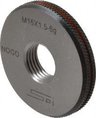 SPI - M16x1.5 No Go Single Ring Thread Gage - Class 6G, Oil Hardened Nonshrinking Steel (OHNS), NPL Traceability Certification Included - Benchmark Tooling