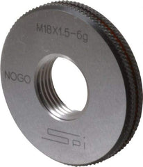 SPI - M18x1.5 No Go Single Ring Thread Gage - Class 6G, Oil Hardened Nonshrinking Steel (OHNS), NPL Traceability Certification Included - Benchmark Tooling