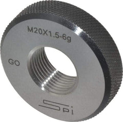 SPI - M20x1.5 Go Single Ring Thread Gage - Class 6G, Oil Hardened Nonshrinking Steel (OHNS), NPL Traceability Certification Included - Benchmark Tooling