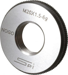 SPI - M20x1.5 No Go Single Ring Thread Gage - Class 6G, Oil Hardened Nonshrinking Steel (OHNS), NPL Traceability Certification Included - Benchmark Tooling