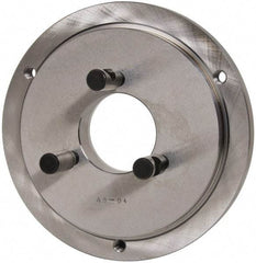 Buck Chuck Company - Adapter Back Plate for 8" Diam Self Centering Lathe Chucks - D1-4 Mount, 2.406" Through Hole Diam, 6.283mm ID, 7.87" OD, 0.714" Flange Height, Steel - Benchmark Tooling