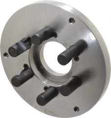 Buck Chuck Company - Adapter Back Plate for 8" Diam Self Centering Lathe Chucks - D1-5 Mount, 2.39" Through Hole Diam, 6.283mm ID, 7.87" OD, 0.794" Flange Height, Steel - Benchmark Tooling