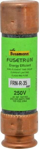 Cooper Bussmann - 125 VDC, 250 VAC, 35 Amp, Time Delay General Purpose Fuse - Fuse Holder Mount, 76.2mm OAL, 20 at DC, 200 (RMS) kA Rating, 13/16" Diam - Benchmark Tooling