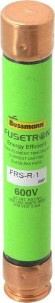 Cooper Bussmann - 300 VDC, 600 VAC, 1 Amp, Time Delay General Purpose Fuse - Fuse Holder Mount, 127mm OAL, 20 at DC, 200 (RMS) kA Rating, 13/16" Diam - Benchmark Tooling