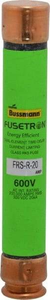 Cooper Bussmann - 300 VDC, 600 VAC, 20 Amp, Time Delay General Purpose Fuse - Fuse Holder Mount, 127mm OAL, 20 at DC, 200 (RMS) kA Rating, 13/16" Diam - Benchmark Tooling