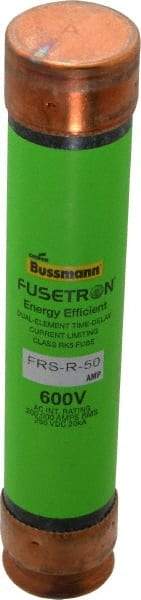 Cooper Bussmann - 250 VDC, 600 VAC, 50 Amp, Time Delay General Purpose Fuse - Fuse Holder Mount, 5-1/2" OAL, 20 at DC, 200 (RMS) kA Rating, 1-1/16" Diam - Benchmark Tooling