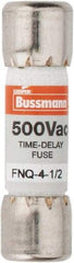 Cooper Bussmann - 500 VAC, 4.5 Amp, Time Delay General Purpose Fuse - Fuse Holder Mount, 1-1/2" OAL, 10 at AC kA Rating, 13/32" Diam - Benchmark Tooling