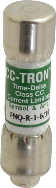 Cooper Bussmann - 300 VDC, 600 VAC, 1.6 Amp, Time Delay General Purpose Fuse - Fuse Holder Mount, 1-1/2" OAL, 200 at AC (RMS) kA Rating, 13/32" Diam - Benchmark Tooling