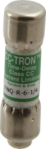 Cooper Bussmann - 300 VDC, 600 VAC, 6.25 Amp, Time Delay General Purpose Fuse - Fuse Holder Mount, 1-1/2" OAL, 200 at AC (RMS) kA Rating, 13/32" Diam - Benchmark Tooling