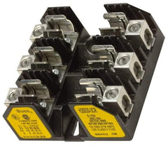 Cooper Bussmann - 3 Pole, 8 to 1/0 AWG, 250 VAC/VDC, 100 Amp, Screw Mount Fuse Block - 7.36 Inch Long x 4.94 Inch Wide x 2.06 Inch High Block - Benchmark Tooling