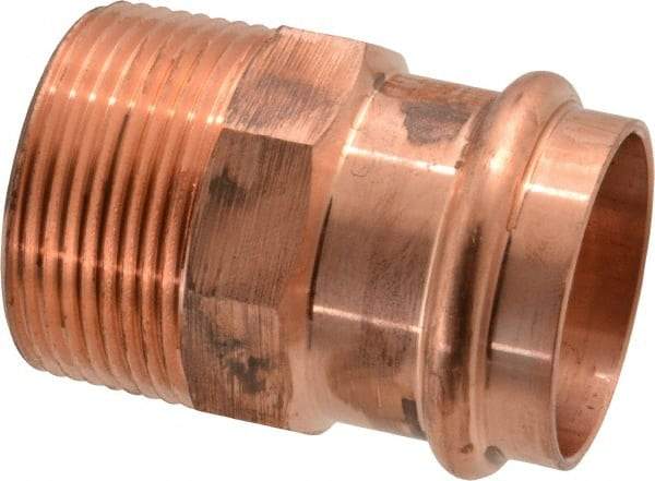 NIBCO - 1-1/4" Wrot Copper Pipe Adapter - P x M, Press Fitting - Benchmark Tooling