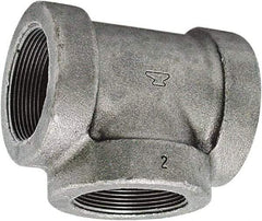 Made in USA - Size 2", Class 125, Cast Iron Black Pipe Tee - 175 psi, FPT End Connection - Benchmark Tooling