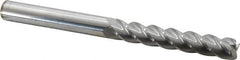 Accupro - 1/2", 4 Flute, Single End, Solid Carbide, 0.03" Corner Radius End Mill - 6" OAL, 40° Helix, Right Hand Flute, 3" LOC, Right Hand Cut - Benchmark Tooling