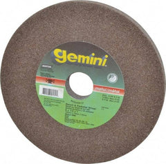 Norton - 60/80 Grit Aluminum Oxide Bench & Pedestal Grinding Wheel - 6" Diam x 1" Hole x 1/2" Thick, 6210 Max RPM, Medium Grade - Benchmark Tooling