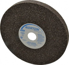 Norton - 36 Grit Aluminum Oxide Bench & Pedestal Grinding Wheel - 8" Diam x 1" Hole x 3/4" Thick, 3600 Max RPM, Very Coarse/Coarse Grade - Benchmark Tooling