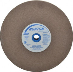 Norton - 100 Grit Aluminum Oxide Bench & Pedestal Grinding Wheel - 8" Diam x 1" Hole x 1" Thick, 3600 Max RPM, Fine Grade - Benchmark Tooling
