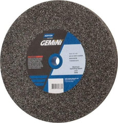 Norton - 24 Grit Aluminum Oxide Bench & Pedestal Grinding Wheel - 10" Diam x 1-1/4" Hole x 1" Thick, 2485 Max RPM, Very Coarse Grade - Benchmark Tooling