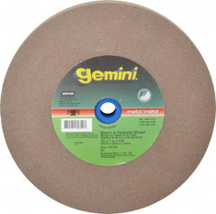 Norton - 100 Grit Aluminum Oxide Bench & Pedestal Grinding Wheel - 10" Diam x 1-1/4" Hole x 1" Thick, 2485 Max RPM, Fine Grade - Benchmark Tooling