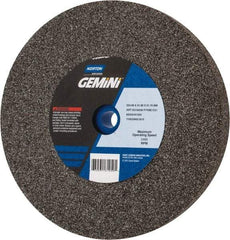 Norton - 36/46 Grit Aluminum Oxide Bench & Pedestal Grinding Wheel - 10" Diam x 1-1/4" Hole x 1-1/4" Thick, 2485 Max RPM, Very Coarse/Coarse Grade - Benchmark Tooling