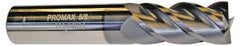 ProMax - 9/16", 1-1/4" LOC, 9/16" Shank Diam, 3-1/2" OAL, 4 Flute, Solid Carbide Square End Mill - Benchmark Tooling