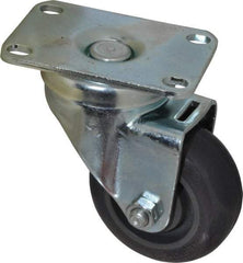 Albion - 3" Diam x 1-1/4" Wide x 4-1/4" OAH Top Plate Mount Swivel Caster - Polyurethane, 300 Lb Capacity, Ball Bearing, 2-1/2 x 3-5/8" Plate - Benchmark Tooling