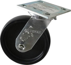 Albion - 6" Diam x 1-1/2" Wide x 7-1/4" OAH Top Plate Mount Swivel Caster - Polypropylene, 550 Lb Capacity, Roller Bearing, 4 x 4-1/2" Plate - Benchmark Tooling