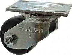 Albion - 3-1/4" Diam x 1-1/2" Wide x 4-1/4" OAH Top Plate Mount Swivel Caster - Phenolic, 600 Lb Capacity, Roller Bearing, 4 x 4-1/2" Plate - Benchmark Tooling