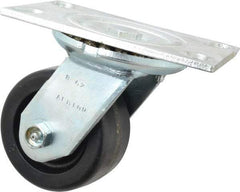 Albion - 4" Diam x 2" Wide x 5-5/8" OAH Top Plate Mount Swivel Caster - Phenolic, 800 Lb Capacity, Roller Bearing, 4-1/2 x 6-1/4" Plate - Benchmark Tooling