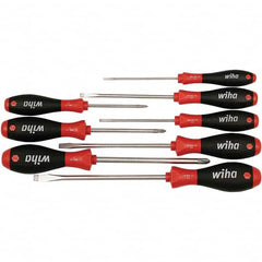 Wiha - 8 Piece Slotted & Phillips Screwdriver Set - Bit Sizes: Philips #1, #2 & #3, Comes in Box - Benchmark Tooling