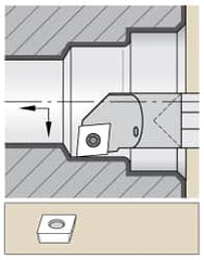 Kennametal - 19.56mm Min Bore Diam, 254mm OAL, 5/8" Shank Diam, E-SCLP Indexable Boring Bar - CP.. Insert, Screw Holding Method - Benchmark Tooling