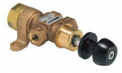 Parker - 1/4" NPT HD Manual Spool Valve - 3-Way, 2-Position Detent, Knob Type, Ball Detent & Panel Mounting - Benchmark Tooling