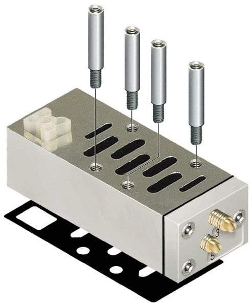 Parker - ISO 2 Sandwich Flow Control Valve - ISO 5599-2 Plug-In, 0 to 145 PSI & Zinc Material - Benchmark Tooling