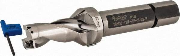 Iscar - 1.38" Max Drill Depth, 2xD, 11/16" Diam, Indexable Insert Drill - 3/4" Shank Diam, Straight Shank - Benchmark Tooling