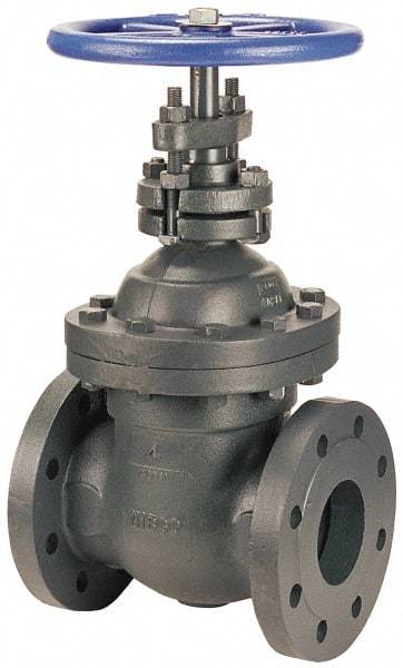 NIBCO - 2-1/2" Pipe, Class 250, Flanged Iron Solid Wedge Stem Gate Valve - 500 WOG, 250 WSP, Bolted Bonnet - Benchmark Tooling