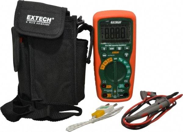 Extech - EX520, CAT IV, 1,000 VAC/VDC, Digital True RMS Multimeter - 40 mOhm, Measures Voltage, Capacitance, Current, Frequency, Resistance, Temperature - Benchmark Tooling