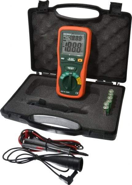 Extech - Digital LCD Display, 2,000 Megohm Electrical Insulation Resistance Tester & Megohmmeter - 1,000 VAC Max Test Voltage, Powered by 1.5V AA Battery - Benchmark Tooling