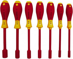 Wiha - 7 Piece 5 to 13mm Insulated Nutdriver Set - Cushion Grip Handle - Benchmark Tooling