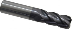 ProMax - 3/4", 4 Flute, Single End, Solid Carbide, 1/8" Corner Radius End Mill - 4" OAL, 40° Helix, Right Hand Flute, 1-1/2" LOC, Right Hand Cut - Benchmark Tooling