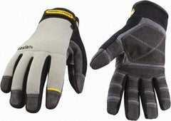 Youngstown - Size L (9), ANSI Cut Lvl 3, Puncture Lvl 4, Abrasion Lvl 4, Kevlar Cut & Puncture Resistant Gloves - Kevlar Lining, Hook & Loop Cuff, Black/Gray, Paired - Benchmark Tooling