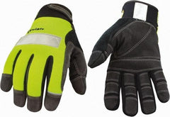 Youngstown - Size S (7), ANSI Cut Lvl 3, Puncture Lvl 4, Abrasion Lvl 4, Kevlar Cut & Puncture Resistant Gloves - Kevlar Lining, Hook & Loop Cuff, Hi-Vis Lime, Paired - Benchmark Tooling