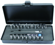 40 Piece - System 4 ESD Safe Micro Bit Interchangeable Set - #75996 - Includes: ESD Handle and Slotted; Phillips; Torx®; Hex Inch & Metric Micro Bits - 105mm Bit Extension - Storage Box - Benchmark Tooling
