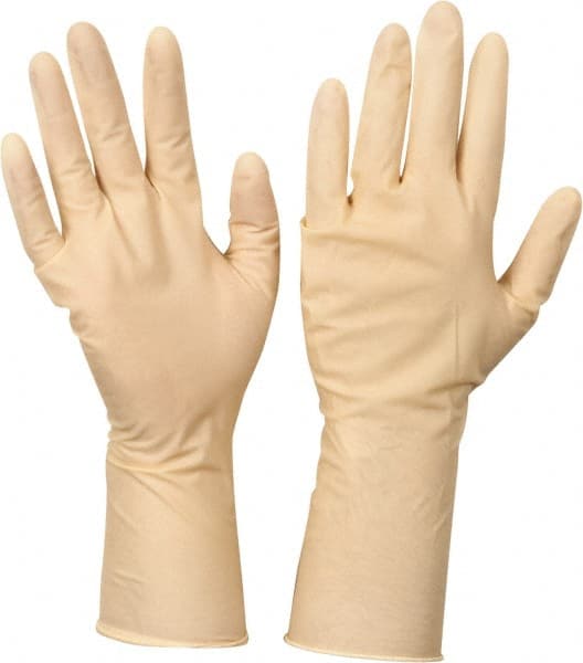 CleanTeam - Size M, 5 mil, Cleanroom Grade, Powder Free Latex Disposable Gloves - Exact Industrial Supply